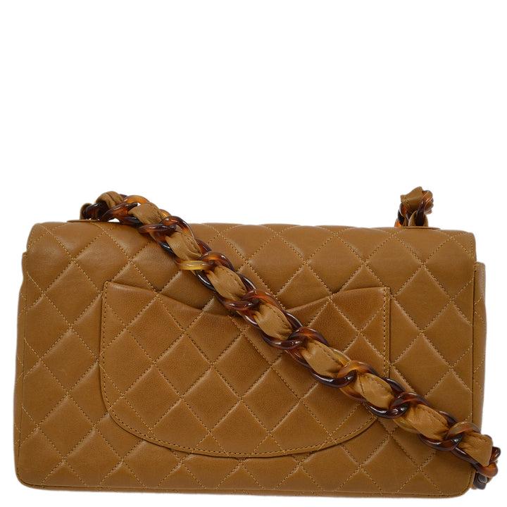 Top Quality Chanel Brown Lambskin Medium Single Flap Shoulder Bag
