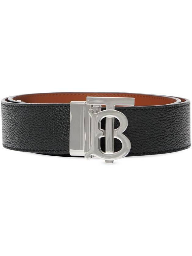 Burberry Reversible Monogram Leather Belt Black
