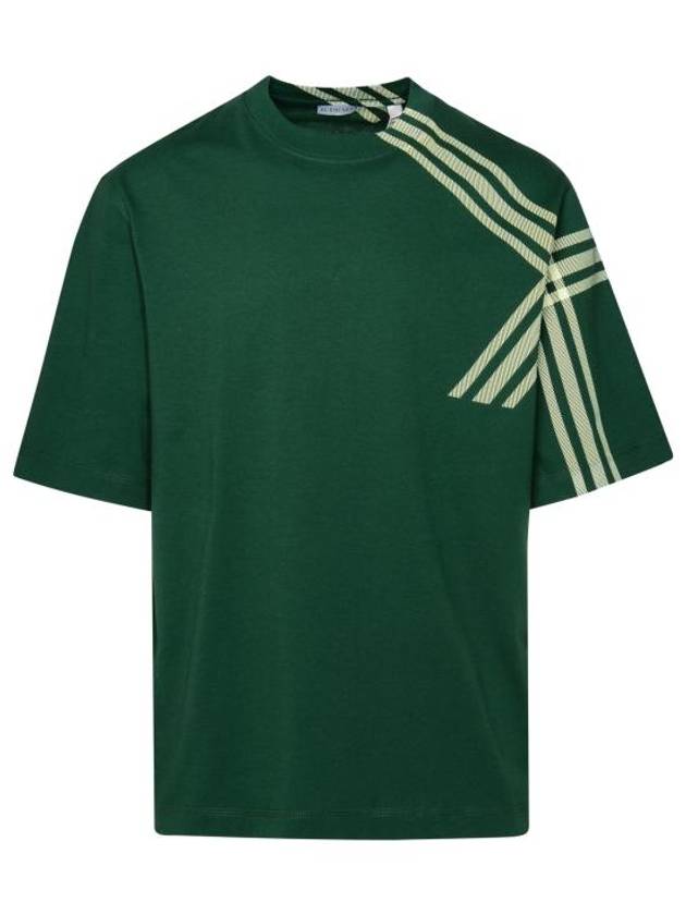 Burberry Men's Cotton Check Short Sleeve T-Shirt Green