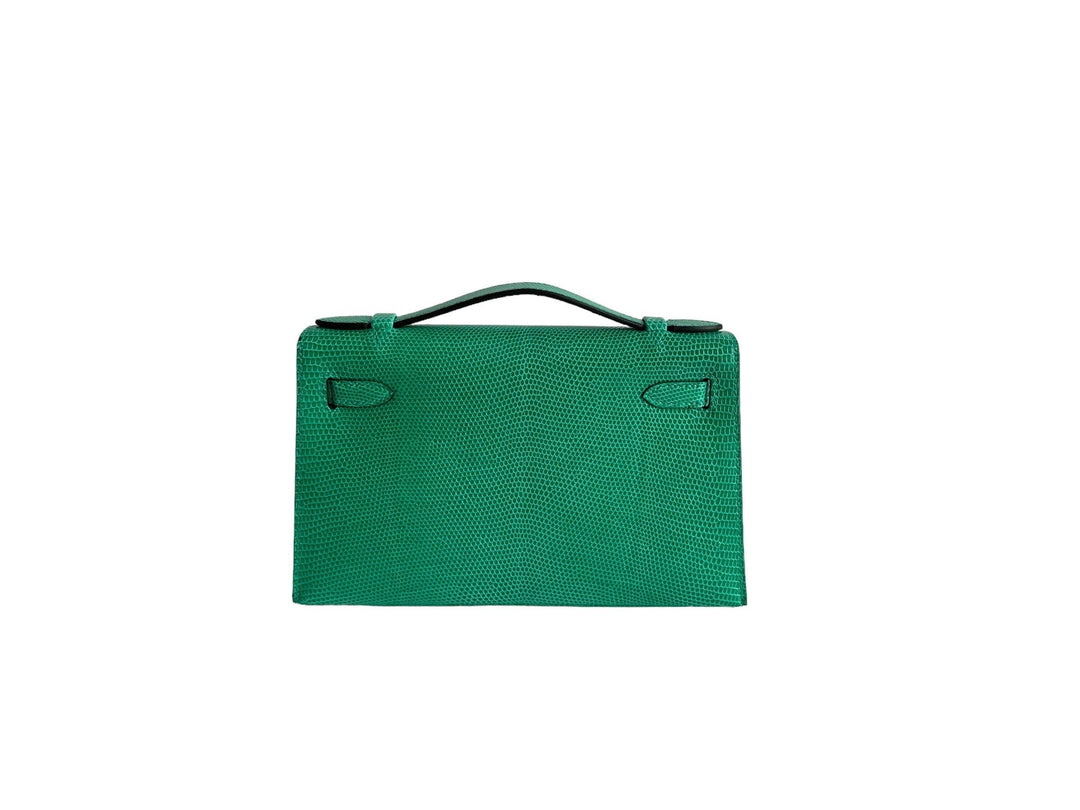 Hermes Kelly Pochette Menthe Lizard