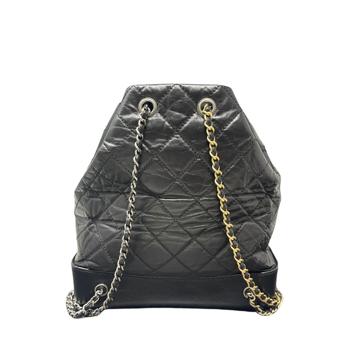 Top Quality Chanel Top Quality Chanel Aged Calfskin Quilted Small Gabrielle Backpack Black - Black