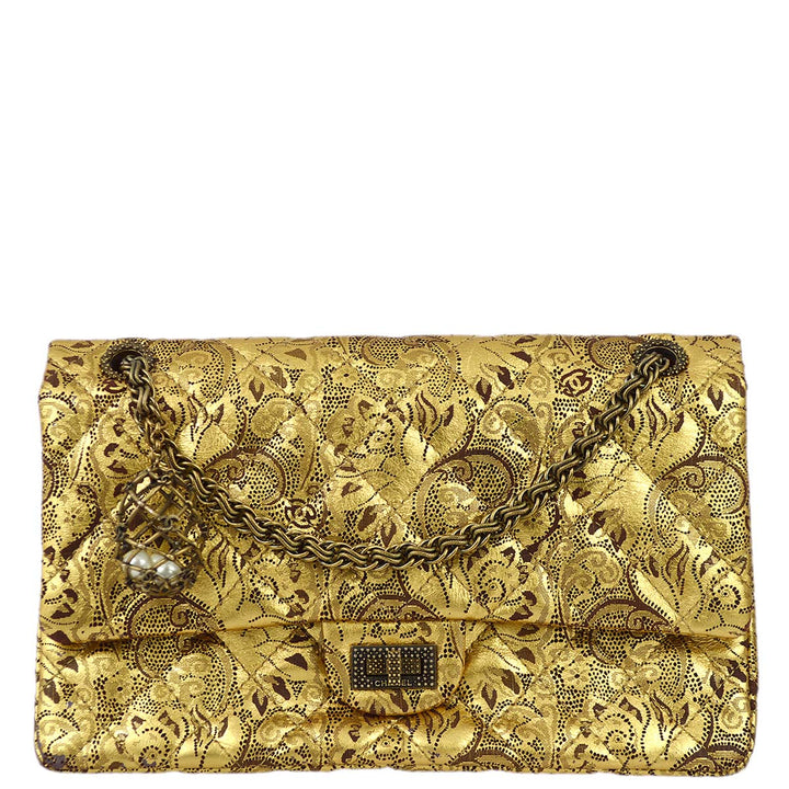 Top Quality Chanel 2008 A Paris-Moscow Runway Metallic Gold Leather 2.55 Reissue Double Flap Bag