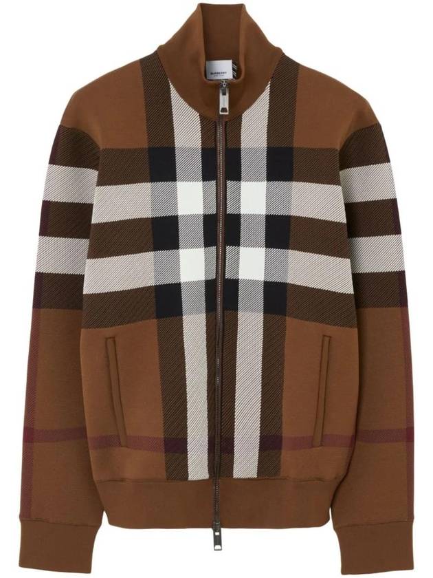 Burberry Check Bomber Jacket Brown