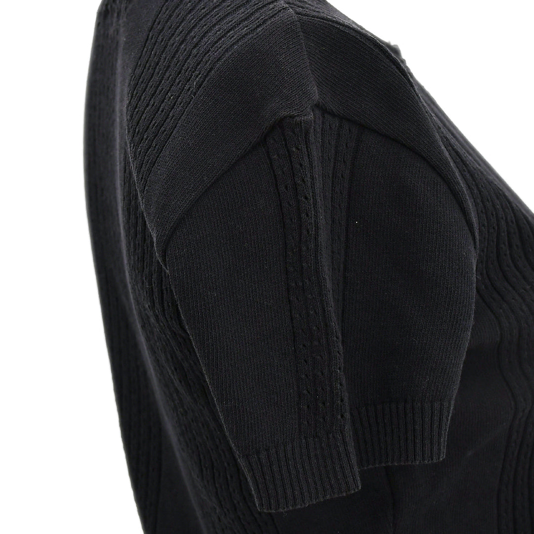 Top Quality Chanel Short Sleeve Sweater Knit Tops Black 02P #38
