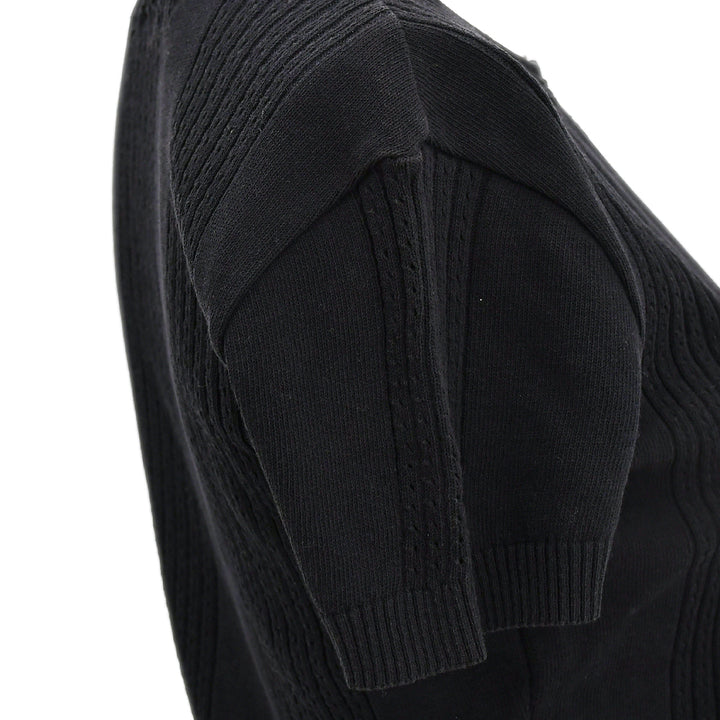 Top Quality Chanel Short Sleeve Sweater Knit Tops Black 02P #38