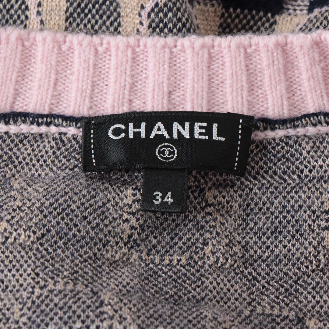 Top Quality Chanel Coconut Button Casimir X Wool e One Earrings 34  Beige X Pink P71378K10265