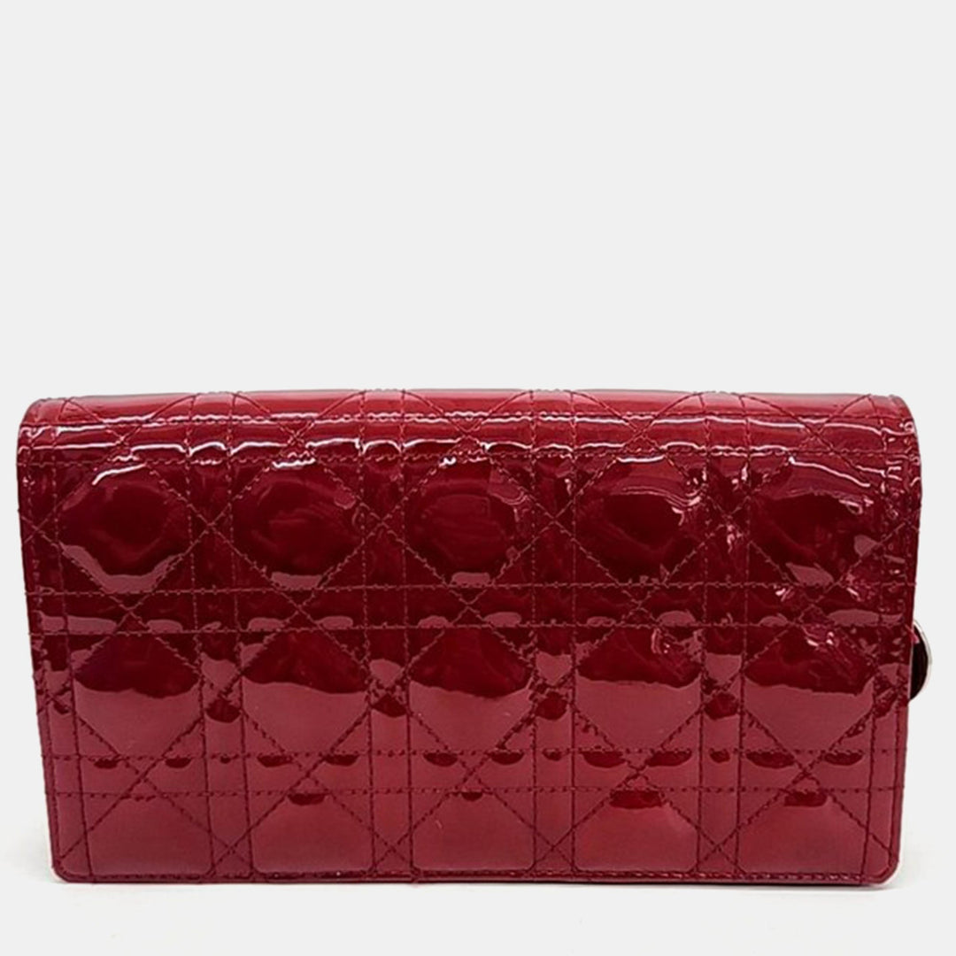Dior Top Quality Chanel Red Patent Leather Cannage Chain Crossbody Bag