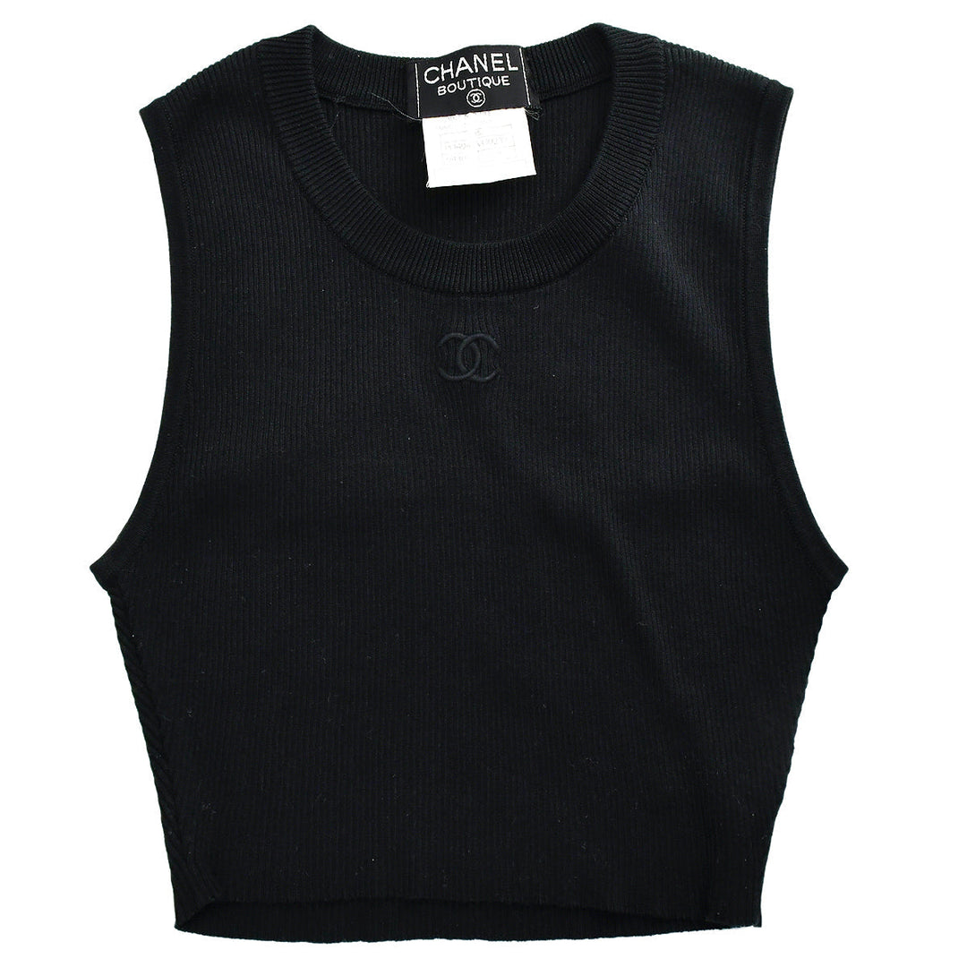 Top Quality Chanel Sleeveless Tops Black
