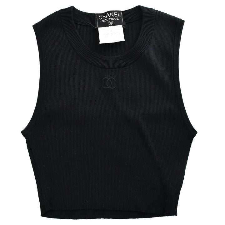Top Quality Chanel Sleeveless Tops Black