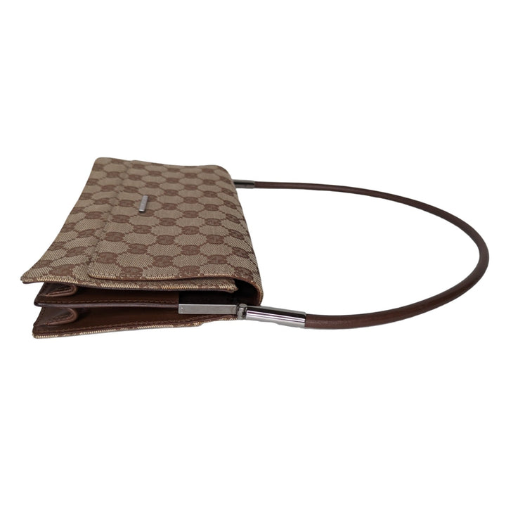 Gucci Vintage Monogram Pochette Flap Shoulder Bag Brown