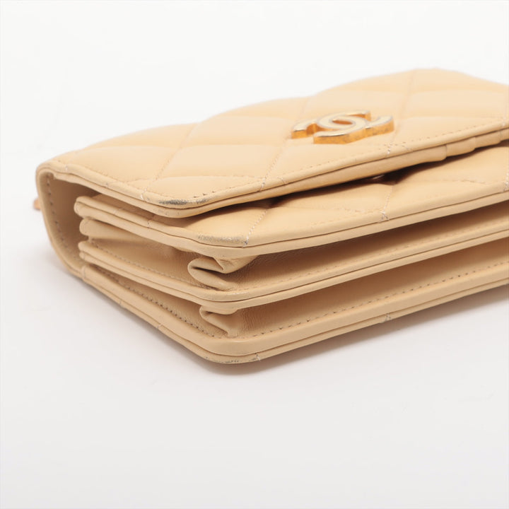 Top Quality Chanel Matrasse  Chain Wallet Beige Gold  32rd