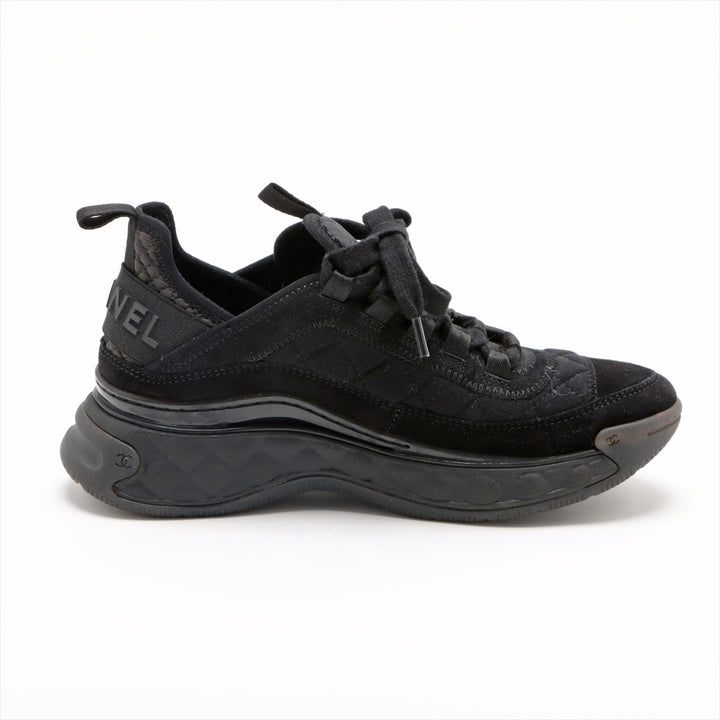 Top Quality Chanel Coco Fabric Trainers 35  Black G38501
