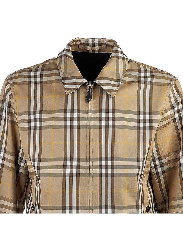 Burberry Check Print Reversible Zip-Up Jacket Truffle Beige