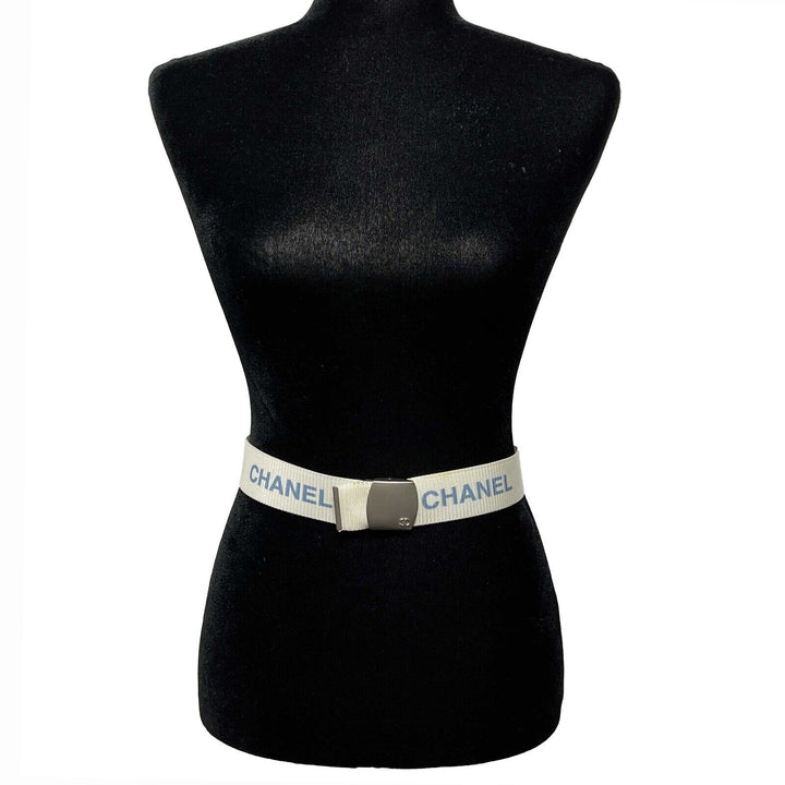 Chanel - Vintage 99S 1999 Logo Adjustable Nylon Web - White - XS/S - Belt