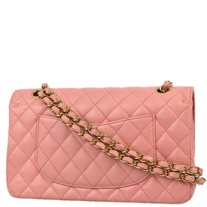 Top Quality Chanel 2004-2005 Classic Double Flap Medium Pink Caviar