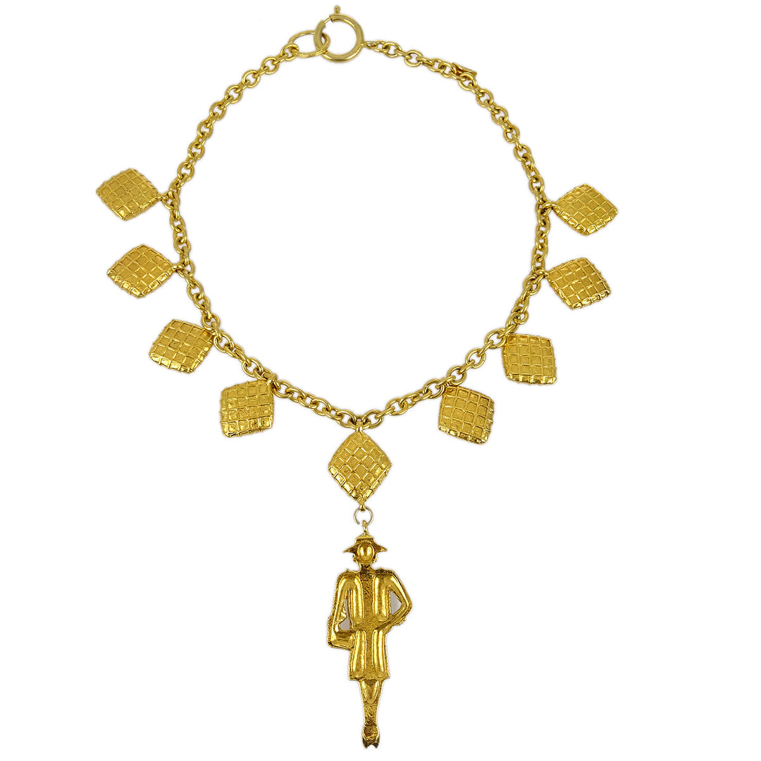 Top Quality Chanel Mademoiselle Chain Pendant Necklace Gold