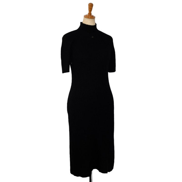 Top Quality Chanel Cocomark Heineken Nite One Piece Black Wool Lady Chanel