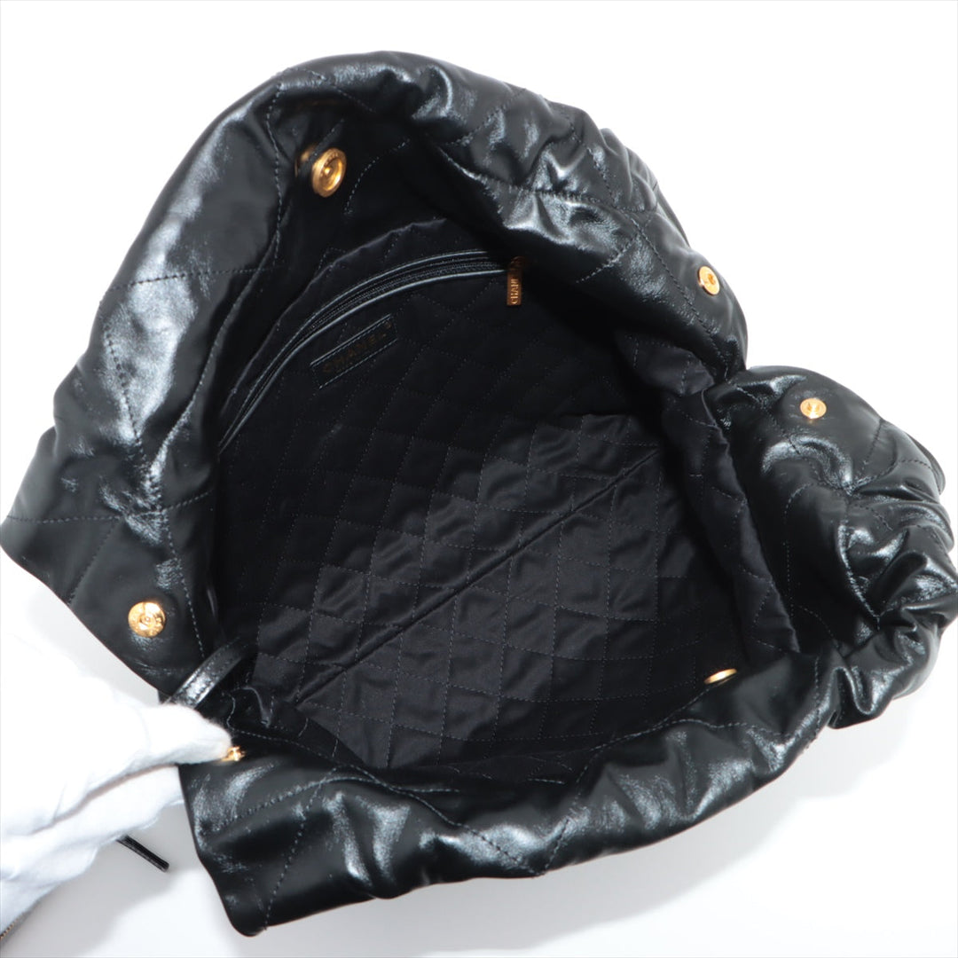 Top Quality Chanel 22 Leather Chain Shoulder Bag Black G  AS3261