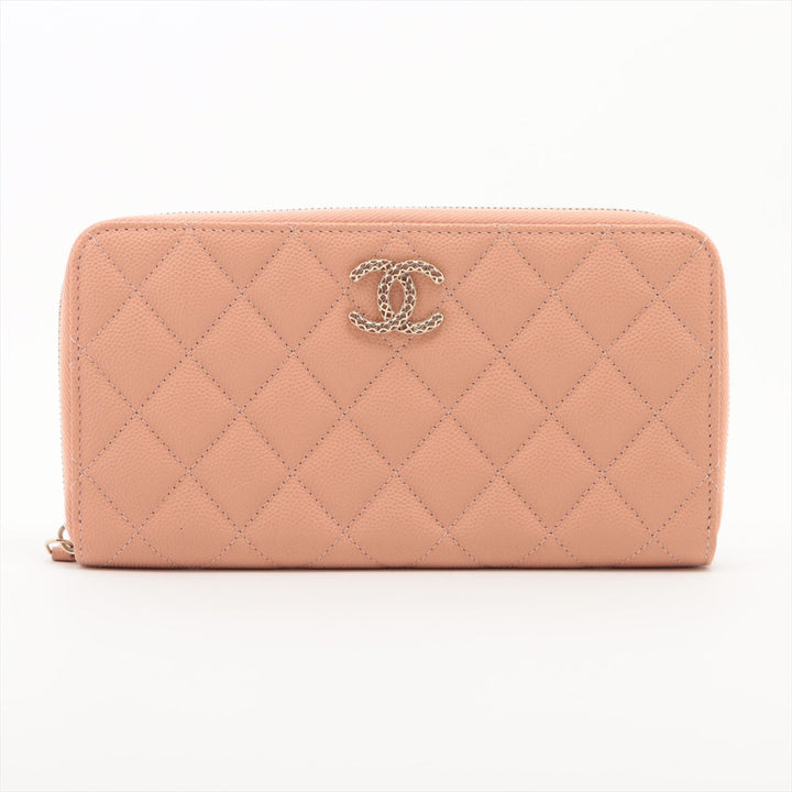 Top Quality Chanel Matrasse Caviar S Round  Wallet Pink Random
