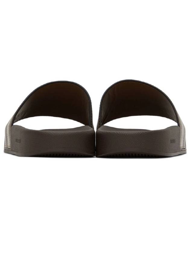 Burberry Check Print Slide Slippers Brown