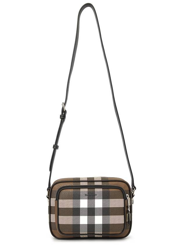 Burberry Men's Check Logo Messenger Cross Bag Brown