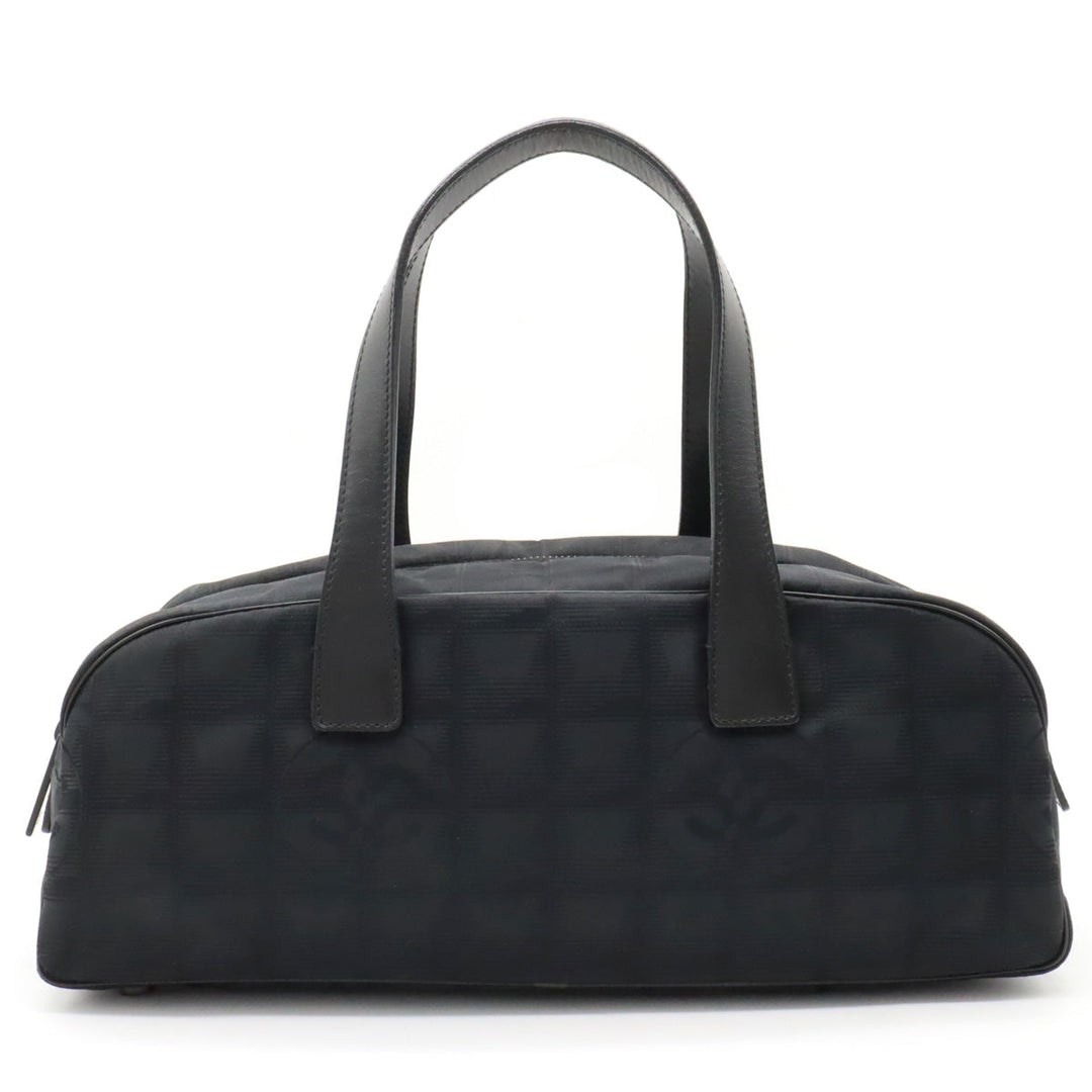 Top Quality Chanel New Label Line Mini Boston Bag Nylon Jaguar Black Black A15828