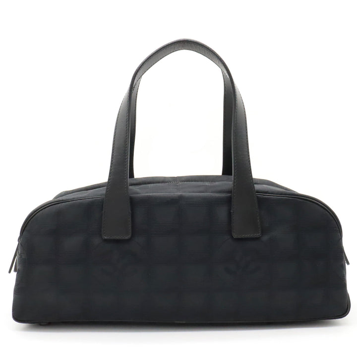 Top Quality Chanel New Label Line Mini Boston Bag Nylon Jaguar Black Black A15828