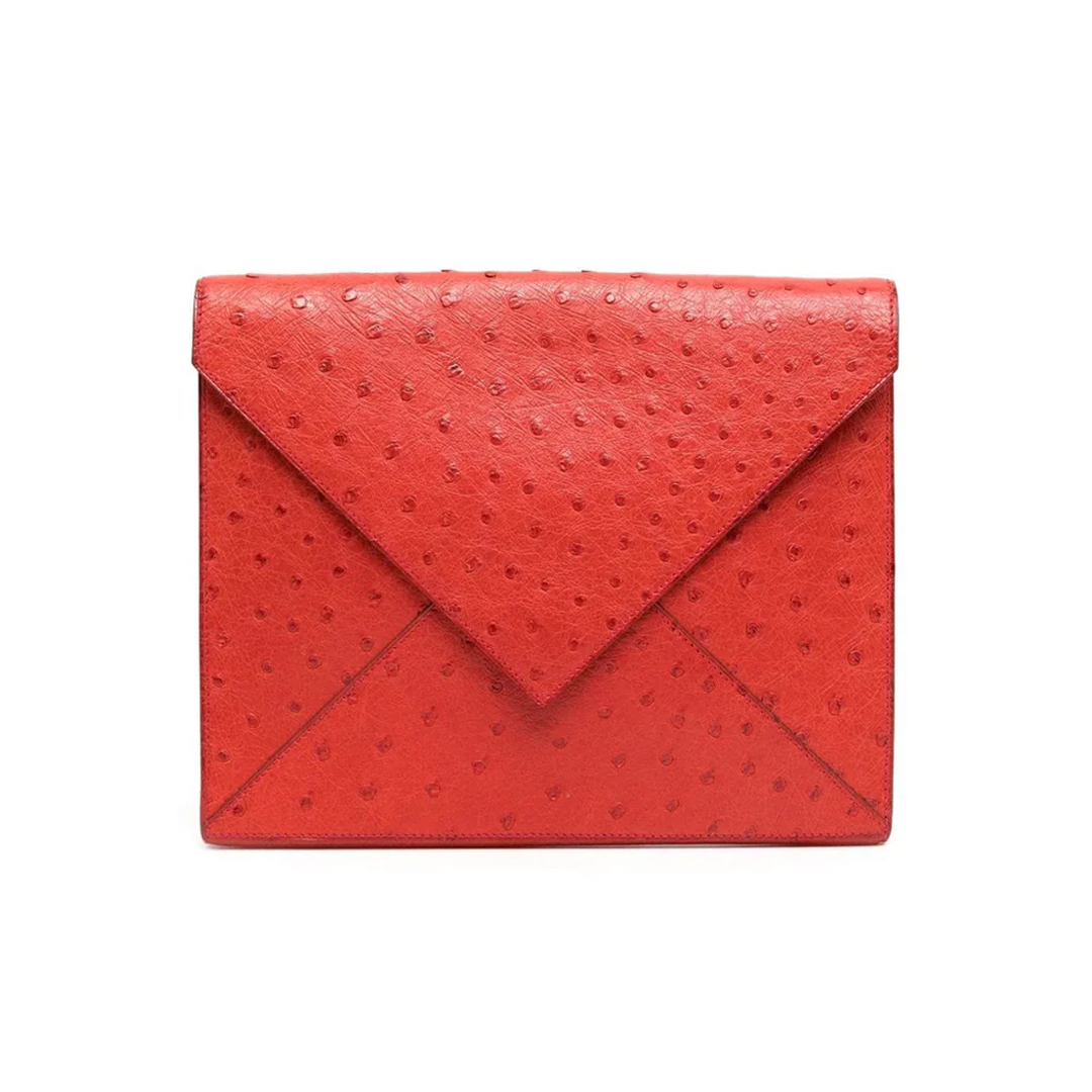 Hermes Red Envelope Liddy Clutch Bag