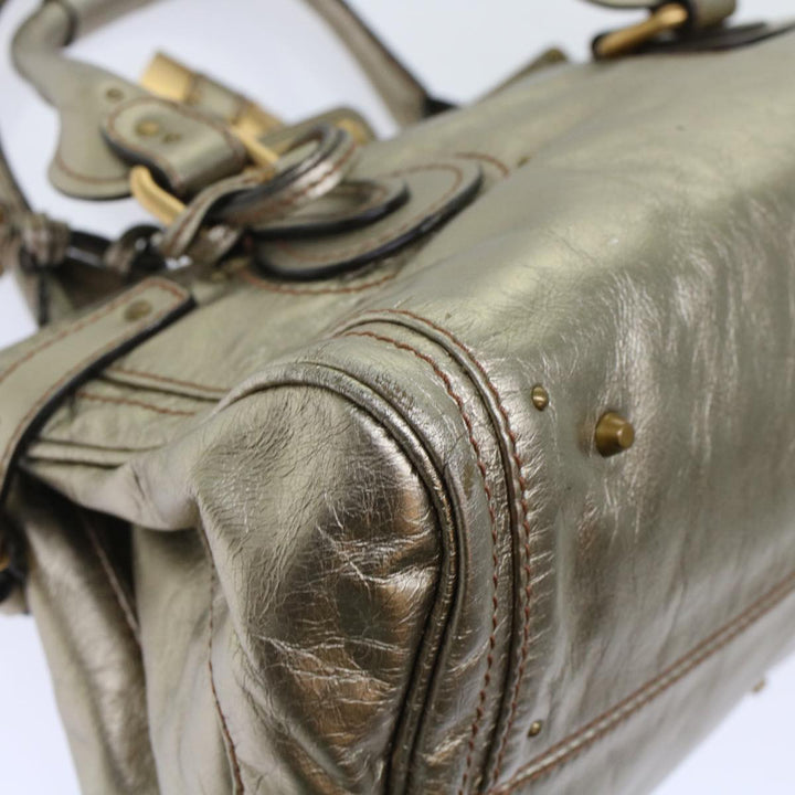 Chloe Paddington Hand Bag Leather Gold ep1116