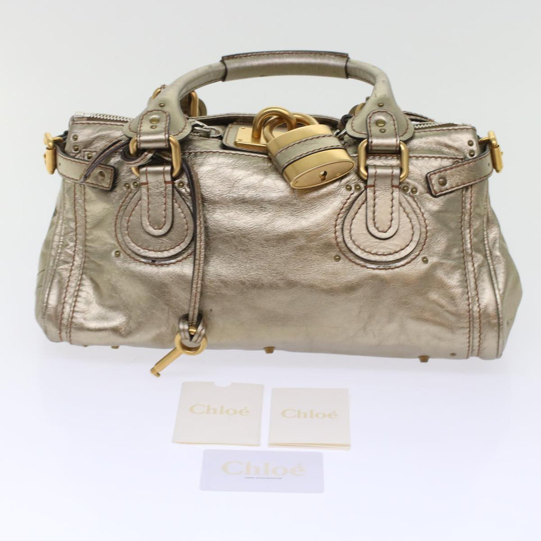 Chloe Paddington Hand Bag Leather Gold ep1116