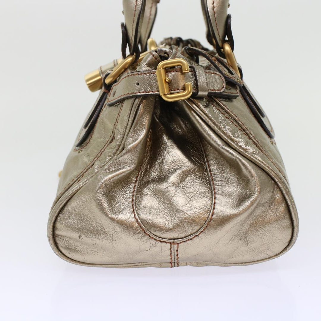 Chloe Paddington Hand Bag Leather Gold ep1116