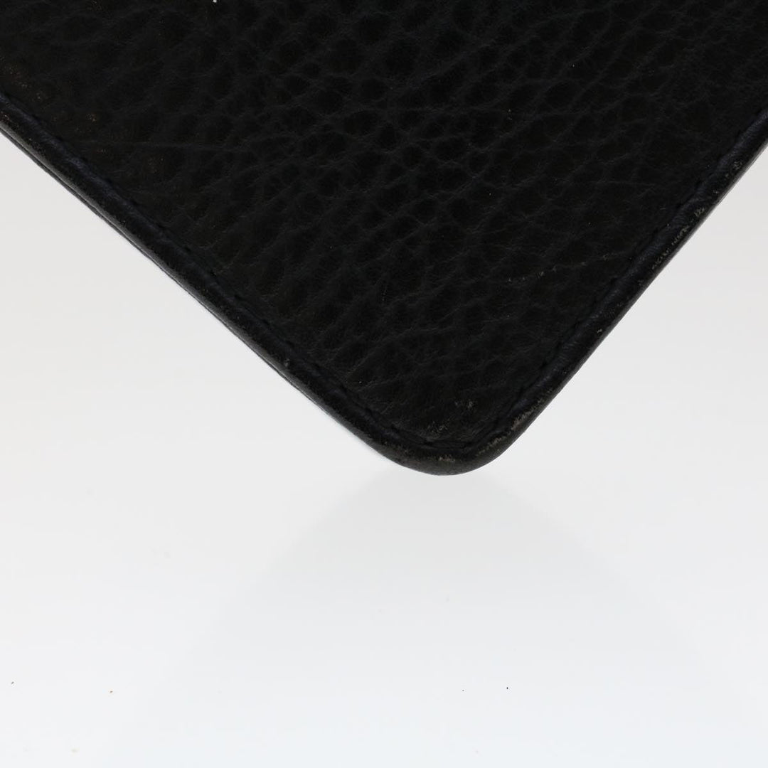 BurberrySs Clutch Bag Leather Black Auth ep1119