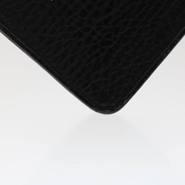 BurberrySs Clutch Bag Leather Black Auth ep1119