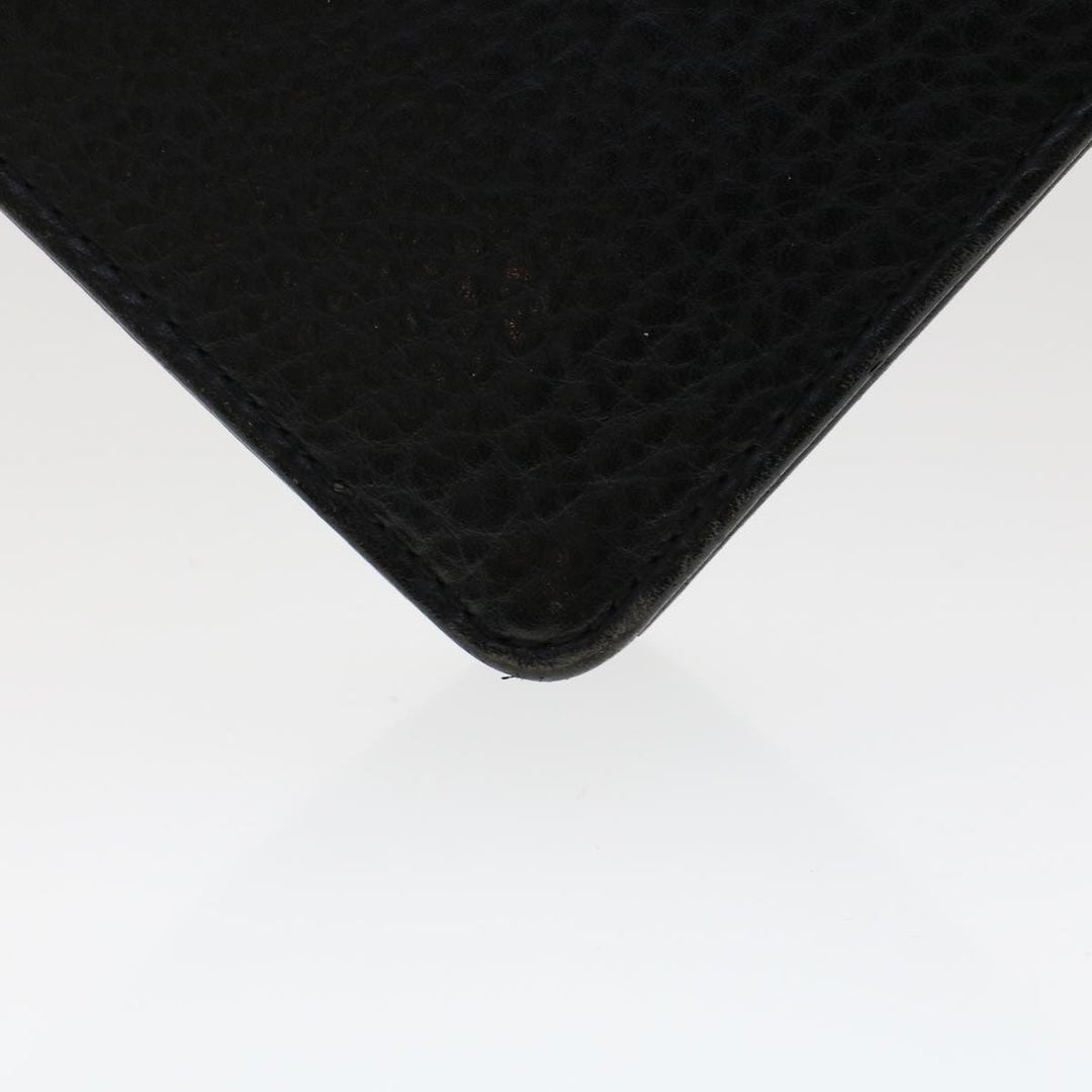 BurberrySs Clutch Bag Leather Black Auth ep1119