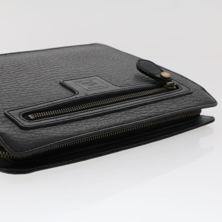 BurberrySs Clutch Bag Leather Black Auth ep1119
