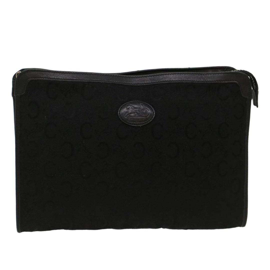 Celine C Macadam Canvas Clutch Bag Black Auth ep1277