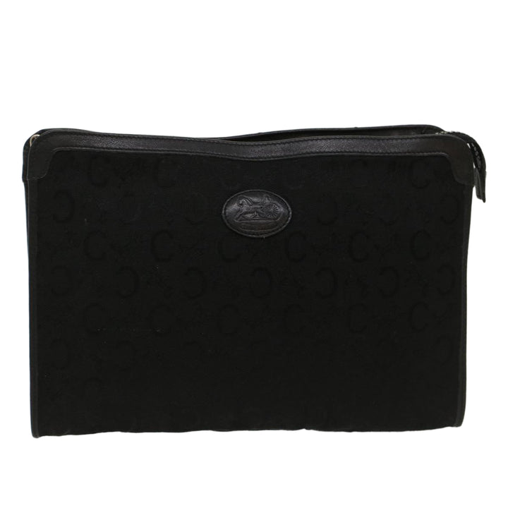 Celine C Macadam Canvas Clutch Bag Black Auth ep1277