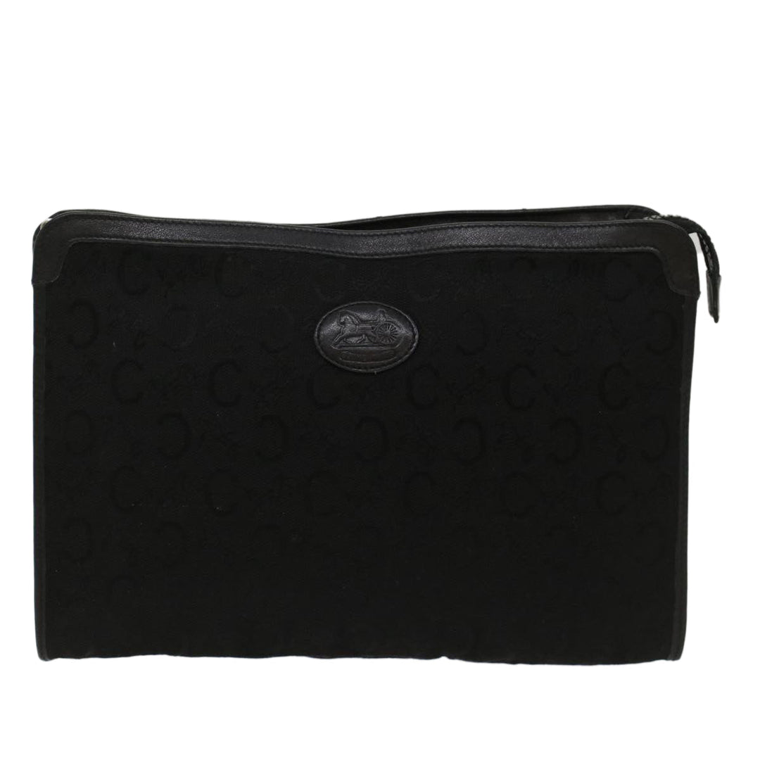 Celine C Macadam Canvas Clutch Bag Black Auth ep1277