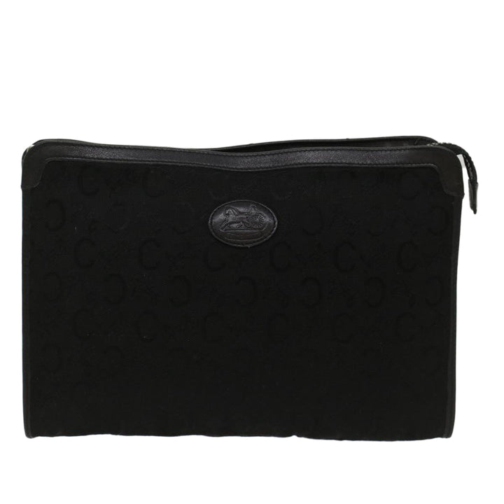 Celine C Macadam Canvas Clutch Bag Black Auth ep1277