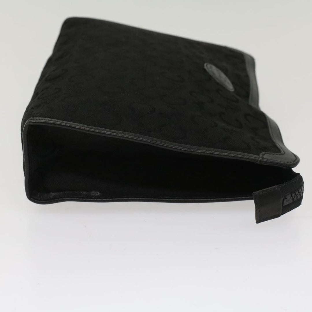 Celine C Macadam Canvas Clutch Bag Black Auth ep1277
