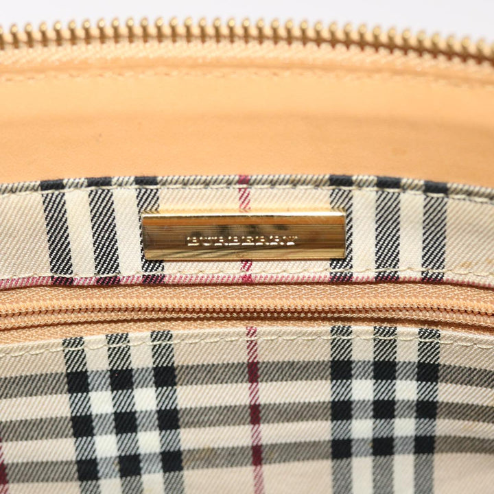 BURBERRY Hand Bag Leather Beige Auth ep1293