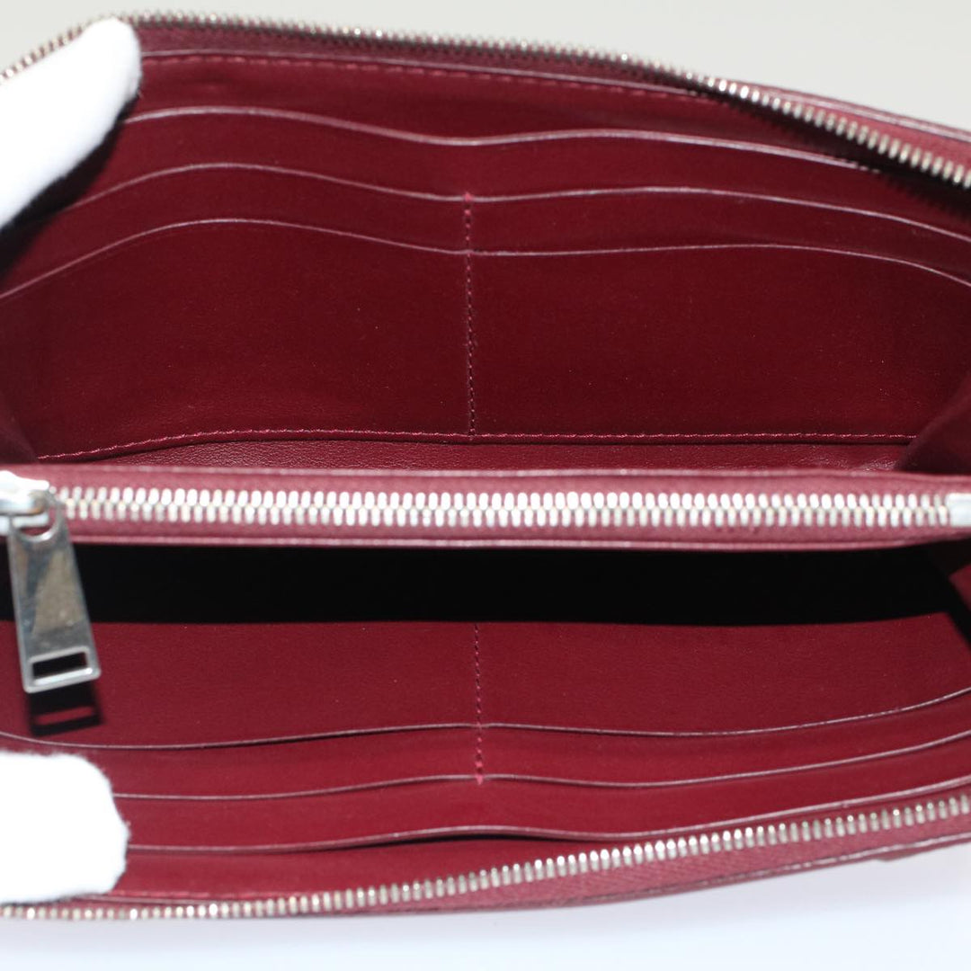 Bottega veneta Long Wallet Leather Wine Red Auth ep1489