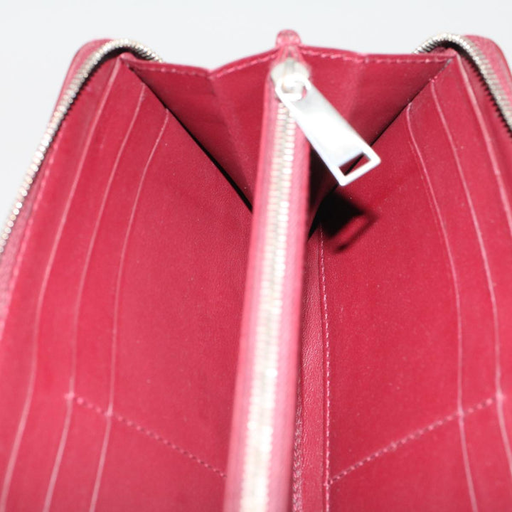 Bottega veneta Long Wallet Leather Wine Red Auth ep1489