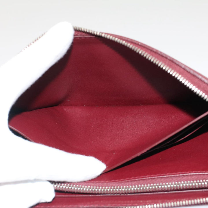 Bottega veneta Long Wallet Leather Wine Red Auth ep1489