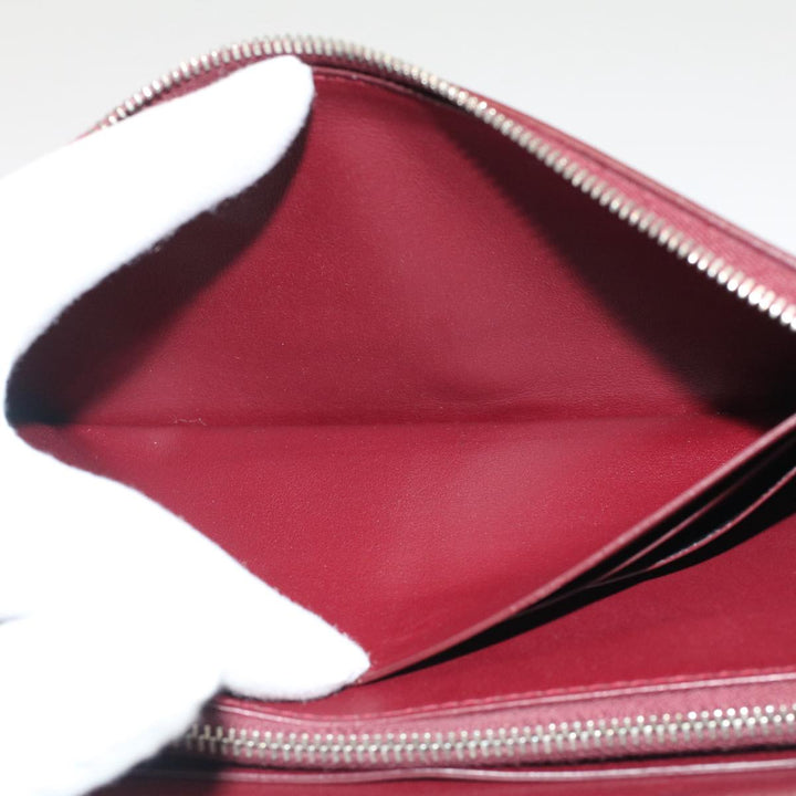 Bottega veneta Long Wallet Leather Wine Red Auth ep1489