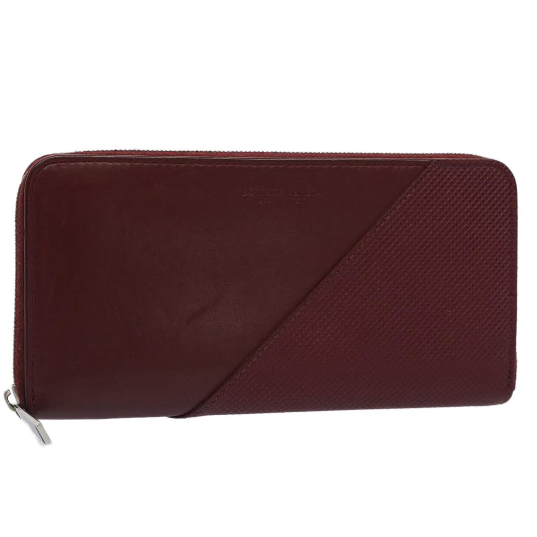 Bottega veneta Long Wallet Leather Wine Red Auth ep1489