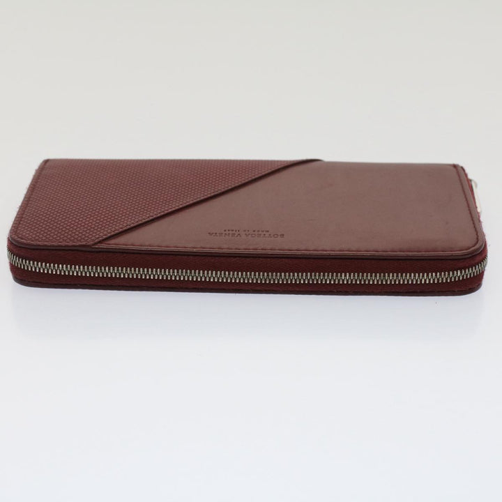 Bottega veneta Long Wallet Leather Wine Red Auth ep1489
