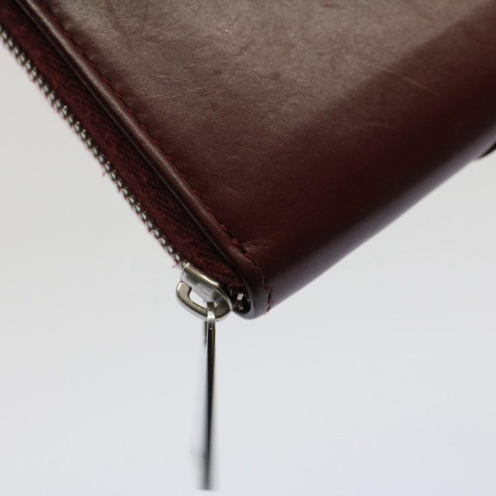 Bottega veneta Long Wallet Leather Wine Red Auth ep1489