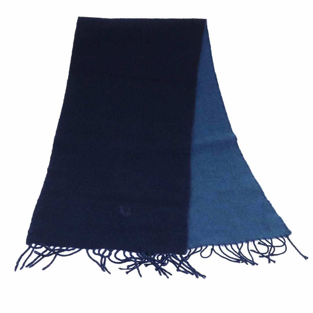 CHRISTIAN Top quality Dior Scarf Cashmere Wool Navy Auth ep1578