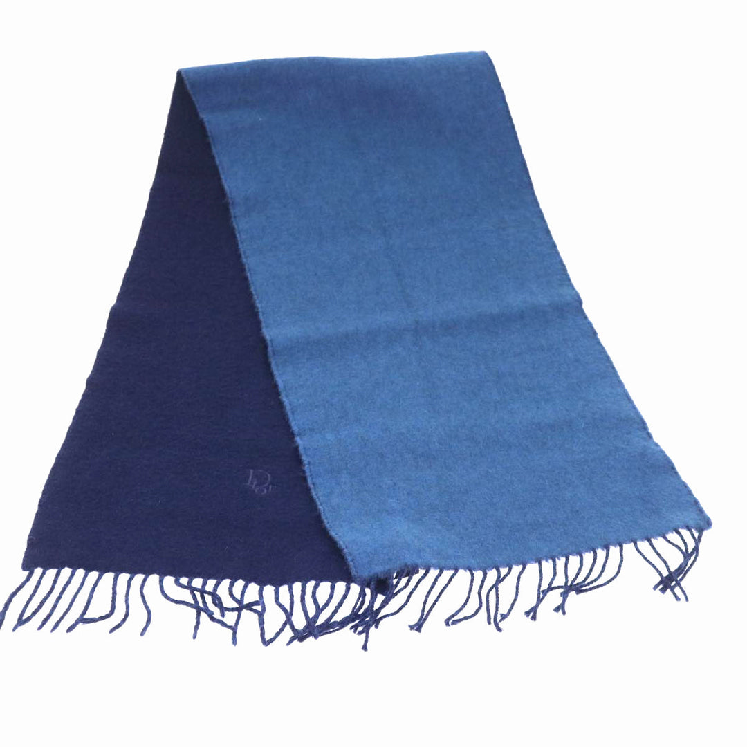 CHRISTIAN Top quality Dior Scarf Cashmere Wool Navy Auth ep1578